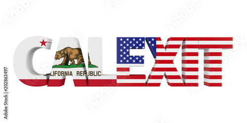 Calexit (California Exit) Concept Isolated photo