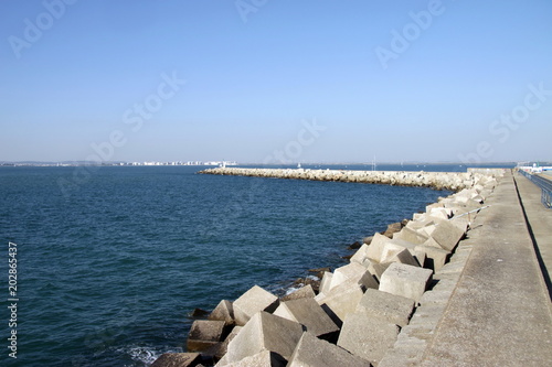 A pier in the sea bay of Cadiz.