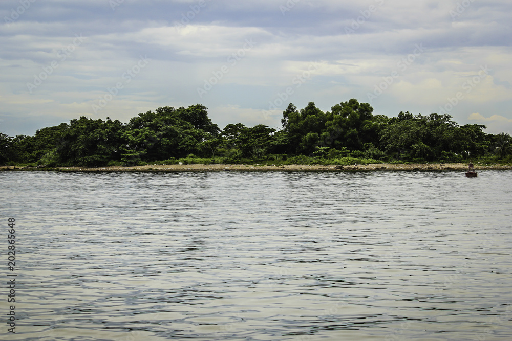 Island with Trees on the Way to Halong Bay, Vietnam