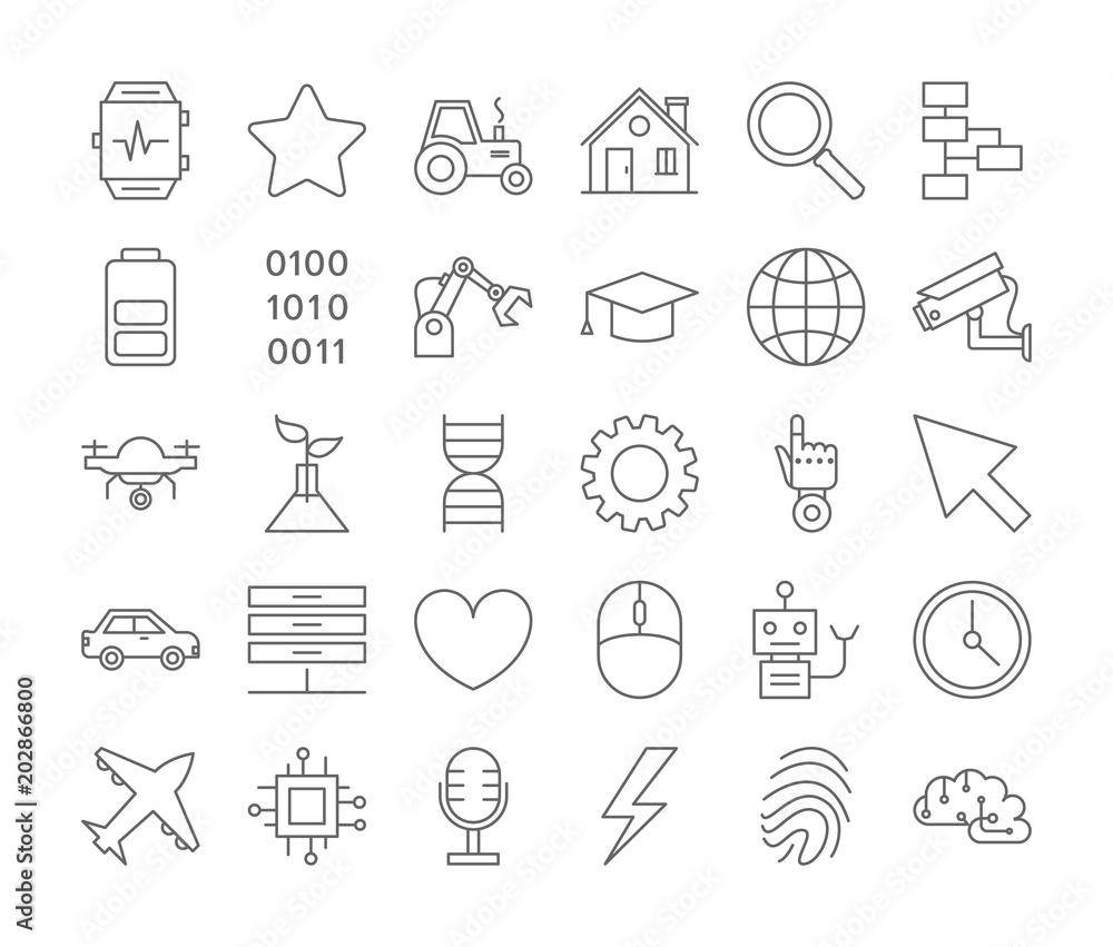 AI icons set. AI icons set.