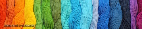 Banner of Colorful cotton craft threads photo