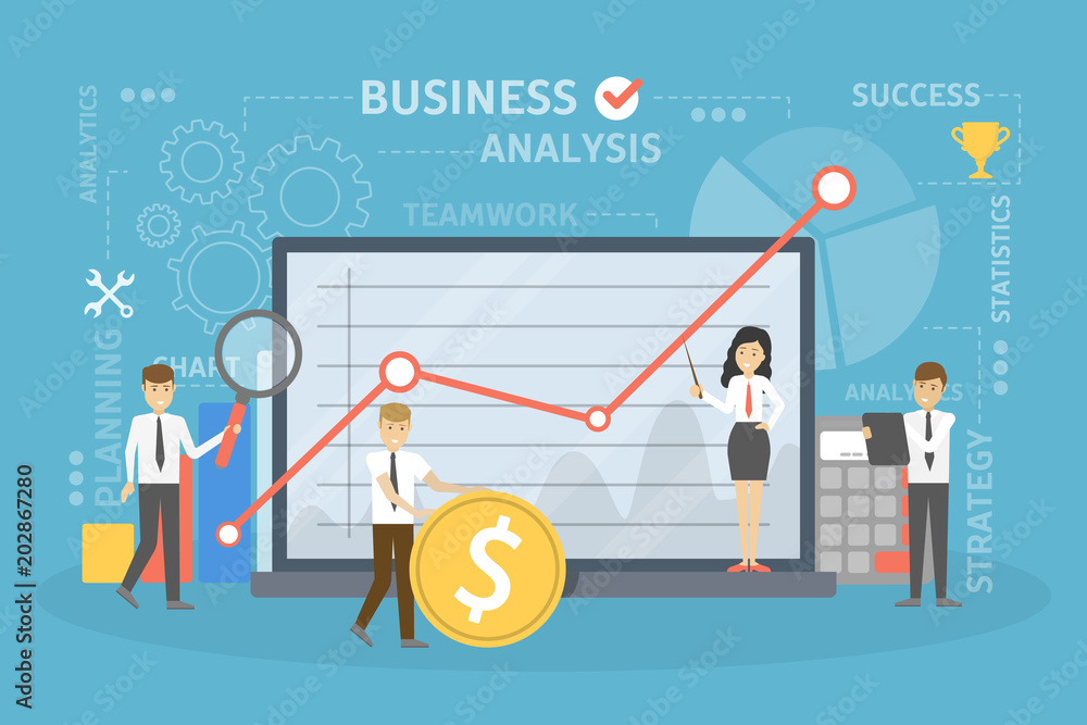 Business analysis illustration. Business analysis illustration.