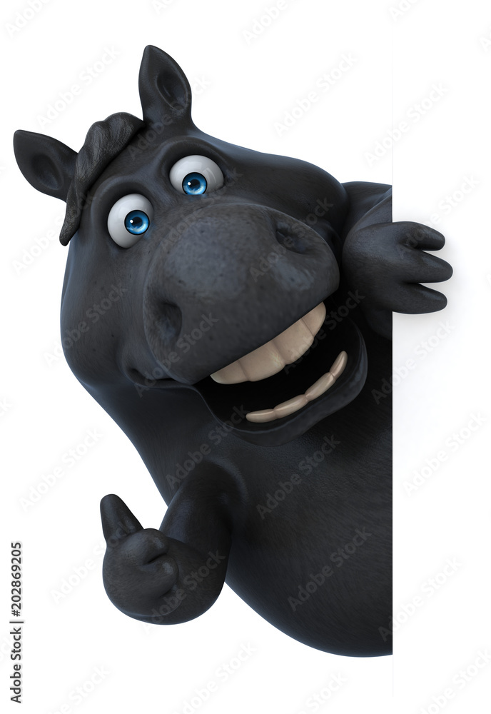 Fototapeta premium Fun horse - 3D Illustration