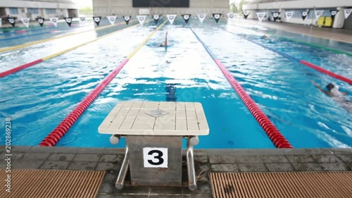 Swimmer practice in swimming pool