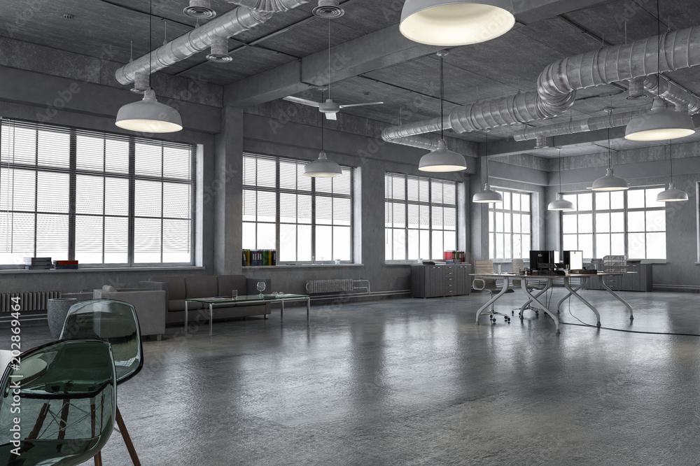 Elegant office interior. Mixed media Elegant office interior. Mixed media