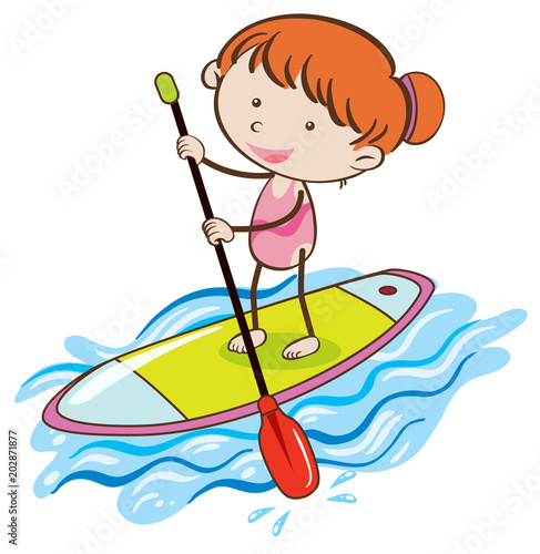 Girl with Stand Up Paddle Board
