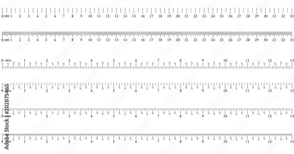 Ruler 8 Inch 16 Inch 32 Inch Graduation Of An Inch 33 Cm Measuring 