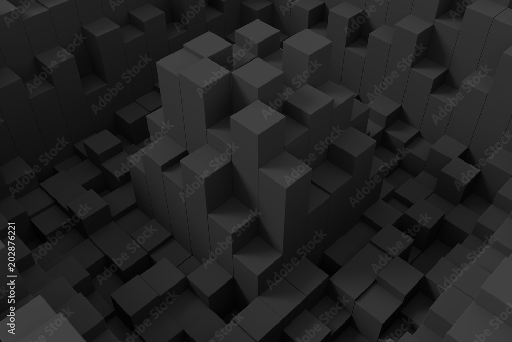 Abstract background of cubes. 3D rendering. Abstract background of cubes. 3D rendering.