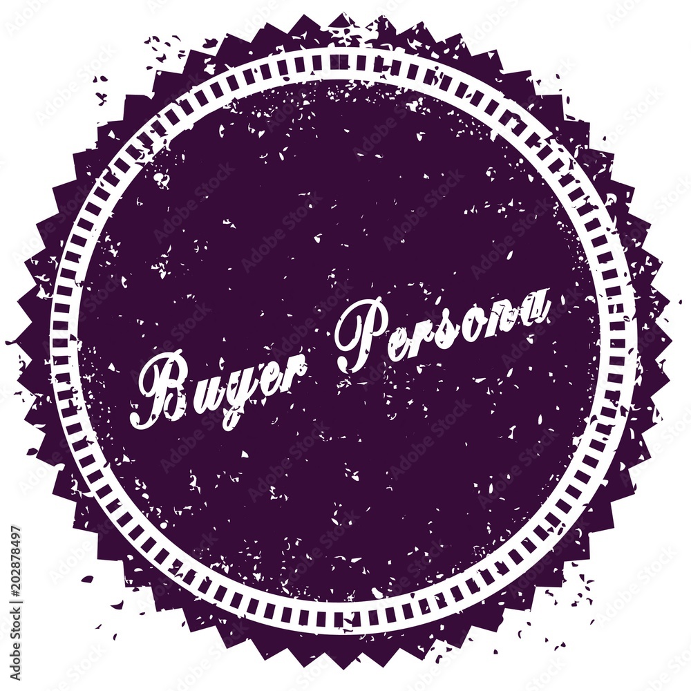 Purple BUYER PERSONA distressed stamp