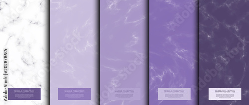 Marble collection abstract pattern texture taro purple background card template vector photo
