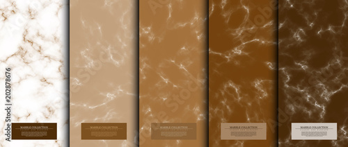 Marble collection abstract pattern texture coffee background card template vector