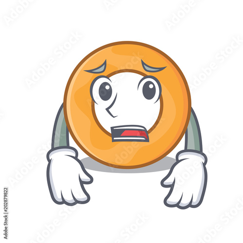 Afraid onion ring mascot cartoon