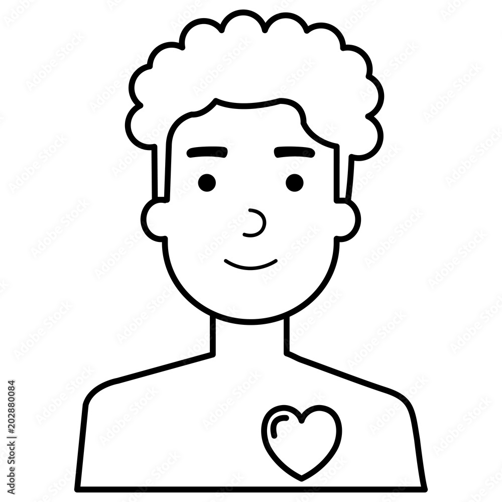 person shirtless with heart avatar character vector illustration design person shirtless with heart avatar character vector illustration design