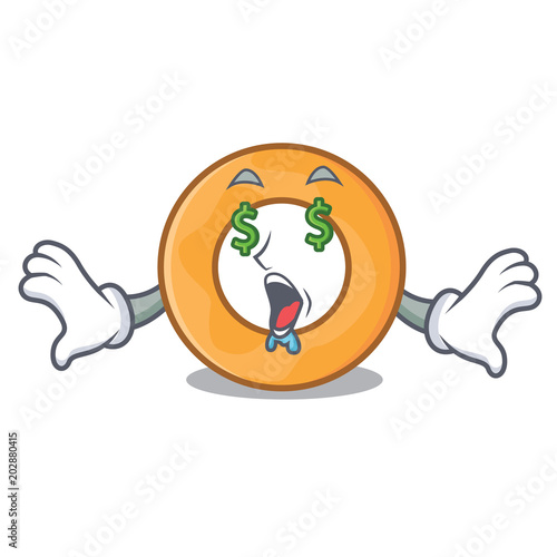Money eye onion ring mascot cartoon