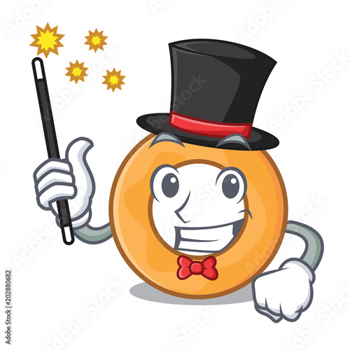 Magician onion ring mascot cartoon