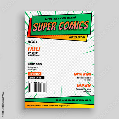 comic book cover layout template
