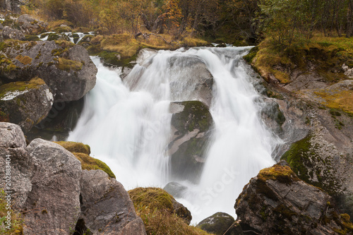 Small Waterfall on the Briksdalselva © Santi Rodríguez