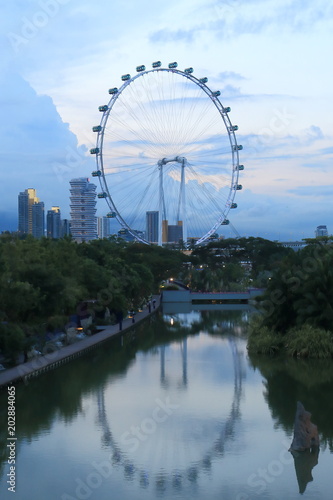 Singapore Flyer and Gardens by the bay in Singapore