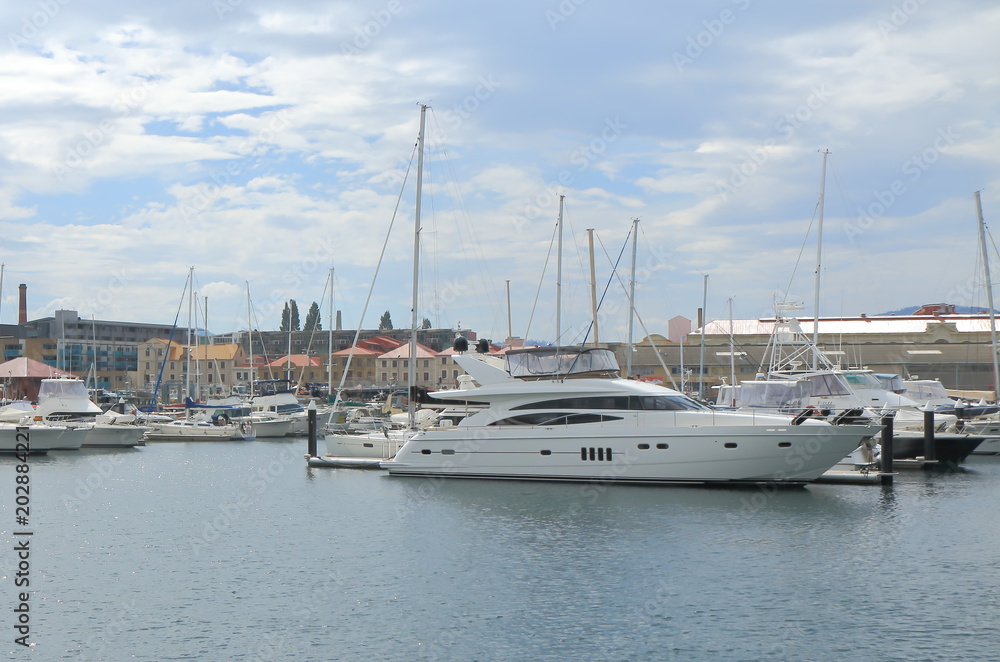 Yacht harbour in Sullivans Cove Hobart Tasmania Australia 