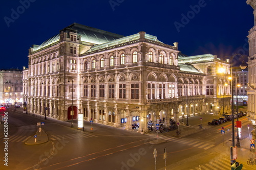 Vienna State Opera at night, Austria