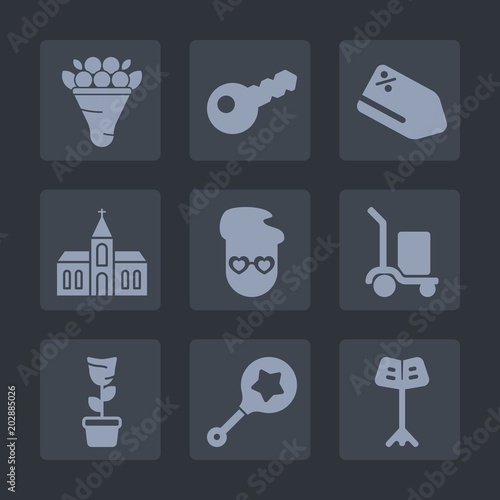 Premium set of fill icons. Such as religion, blossom, sign, bouquet, plant, price, room, cargo, retro, infant, lock, nature, flower, church, decoration, pot, hipster, religious, security, beautiful