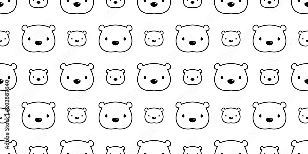 Bear seamless pattern polar bear vector panda isolated background wallpaper illustration cartoon Bear seamless pattern polar bear vector panda isolated background wallpaper illustration cartoon