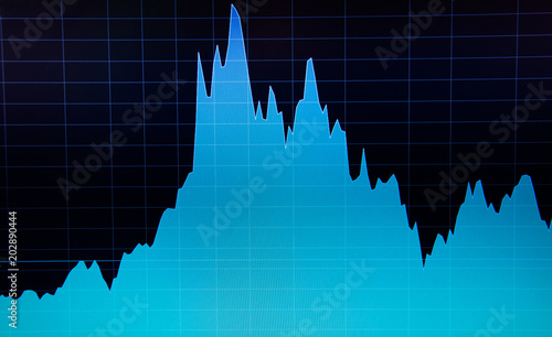 Stock market chart on computer display. Business analysis diagram