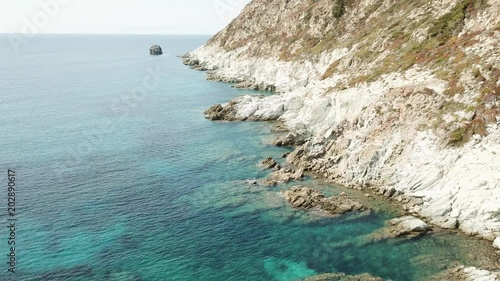 Static Drone footage in Corsica - 4k - Blue Water - Coast