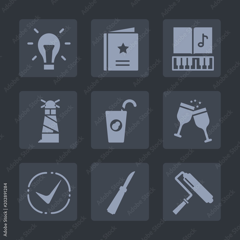 Premium set of fill icons. Such as alcohol, sign, innovation, kitchen, healthy, power, red, knife, ocean, sound, musical, energy, web, favour, lighthouse, electric, check, light, idea, fruit, house Premium set of fill icons. Such as alcohol, sign, innovation, kitchen, healthy, power, red, knife, ocean, sound, musical, energy, web, favour, lighthouse, electric, check, light, idea, fruit, house