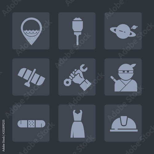 Premium set of fill icons. Such as helmet  light  lamppost  map  galaxy  saturn  lantern  work  station  cosmos  construction  safety  industry  city  hat  metal  ninja  builder  dress  female  health