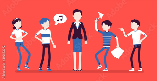 Teacher annoyed with naughty kids