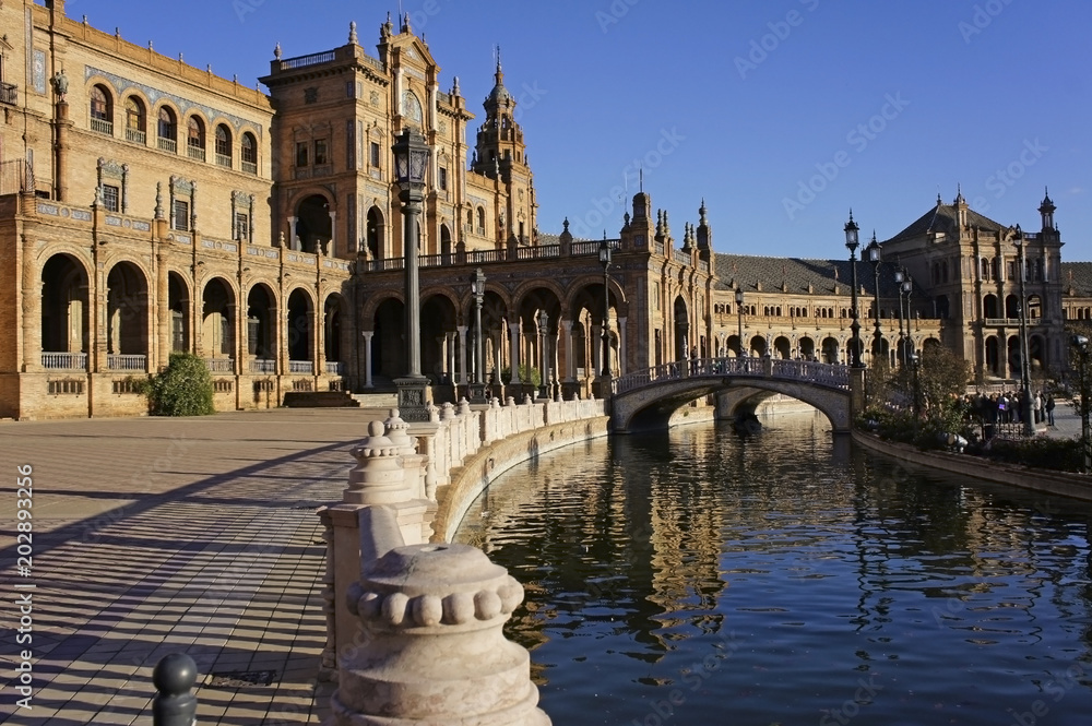 Spain, Andalusia, city of Seville, Plaza de Espana