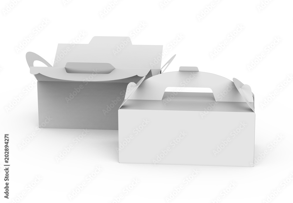 Blank paper box with handle Blank paper box with handle