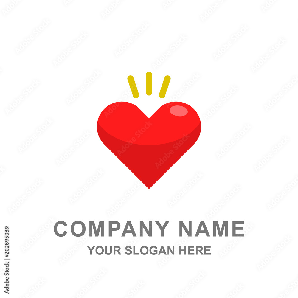 Red Love Heart Symbol Logo Vector Illustration Red Love Heart Symbol Logo Vector Illustration