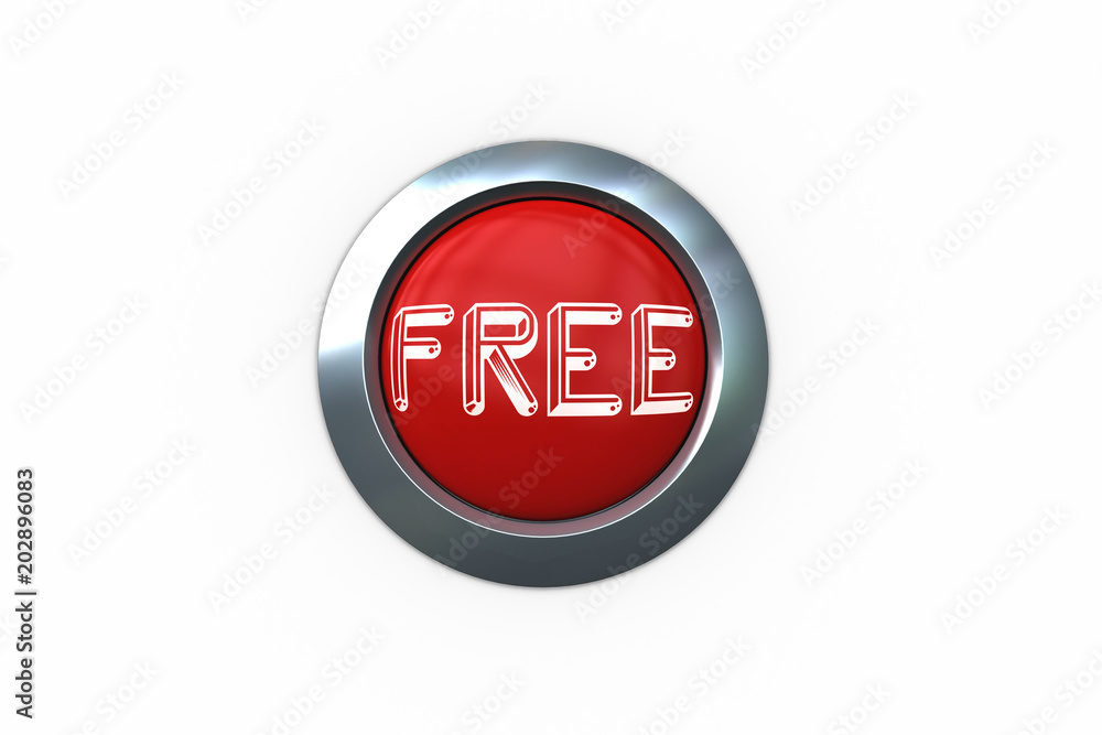 Free on digitally generated red push button against white background Free on digitally generated red push button against white background