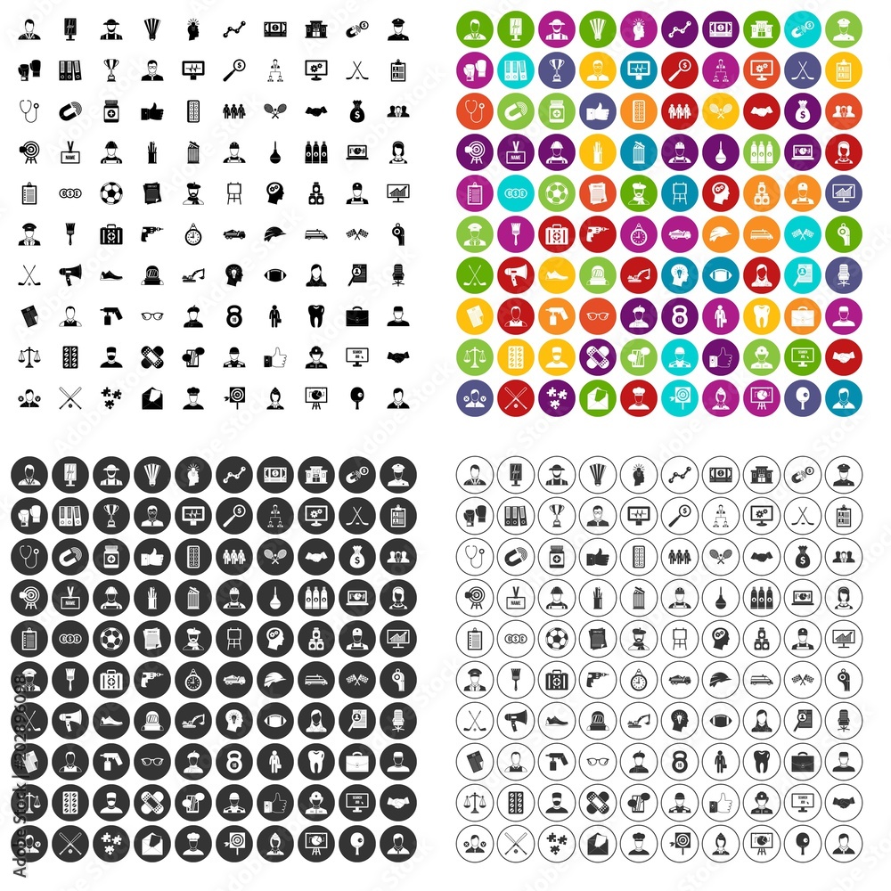 100 professional career icons set vector in 4 variant for any web design isolated on white 100 professional career icons set vector in 4 variant for any web design isolated on white