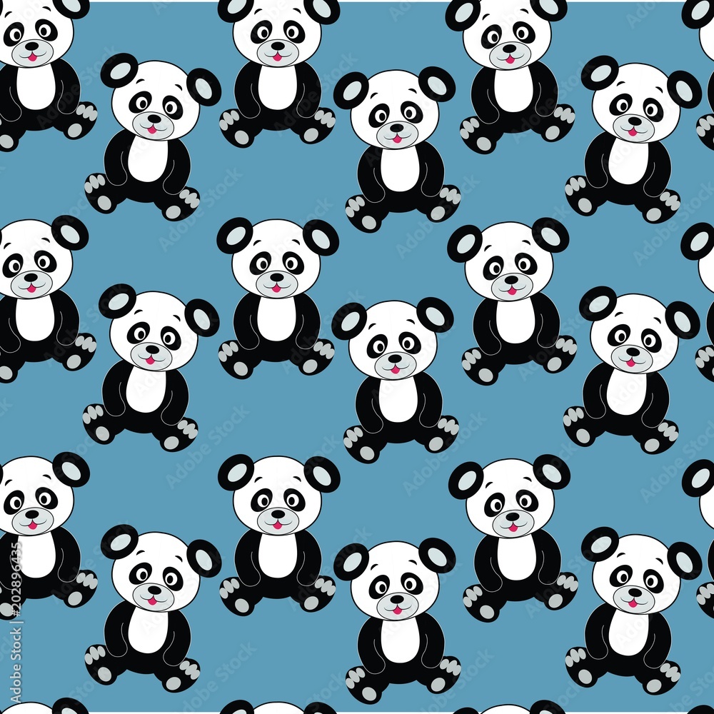seamless panda  pattern. vector illustration