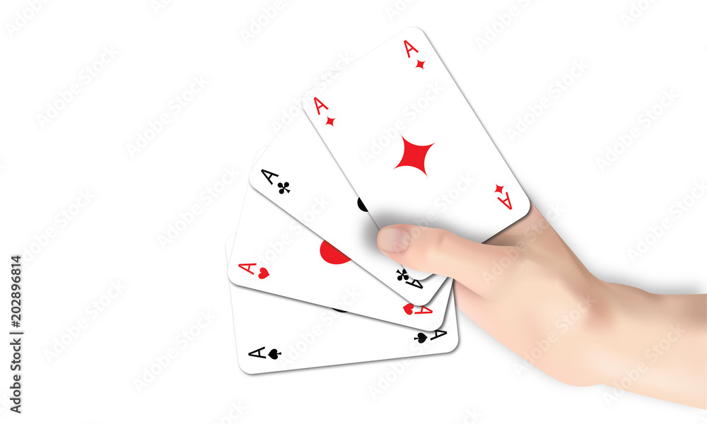 Obraz premium Hand mit Spielkarten