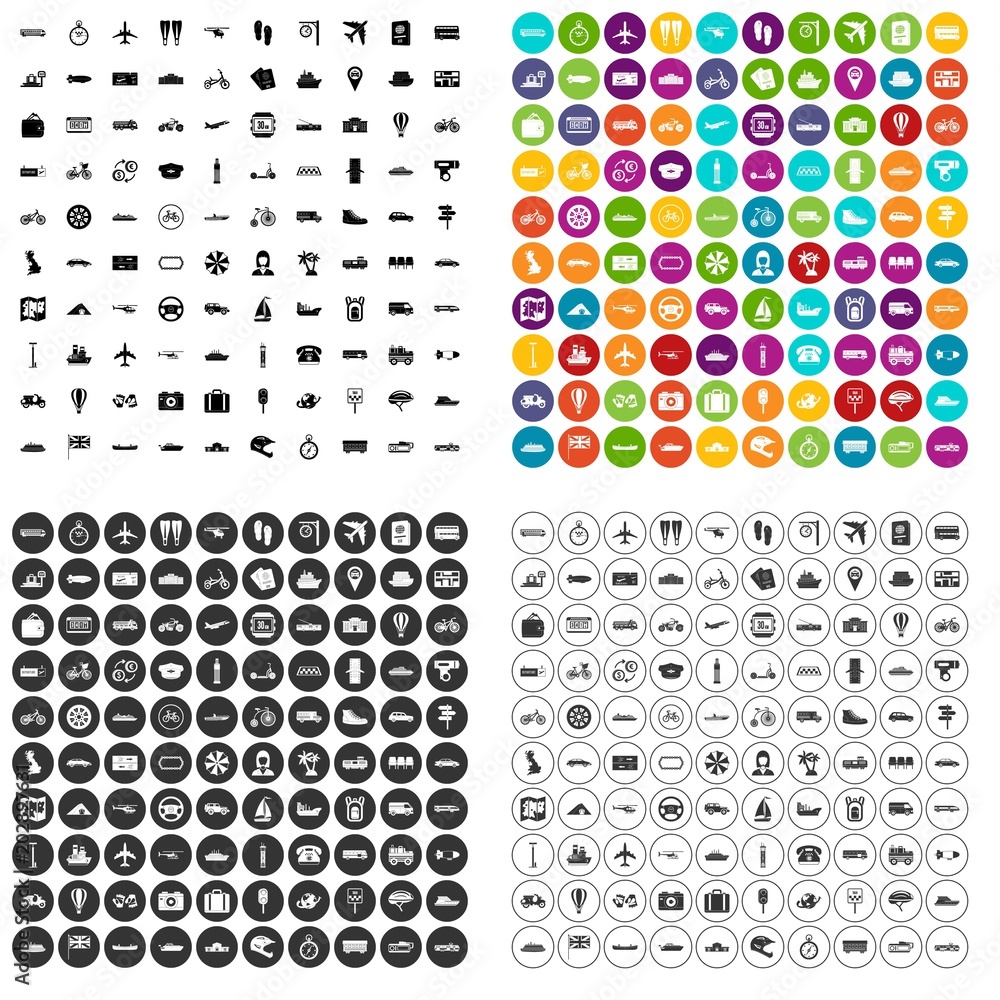 100 public transport icons set vector in 4 variant for any web design isolated on white 100 public transport icons set vector in 4 variant for any web design isolated on white