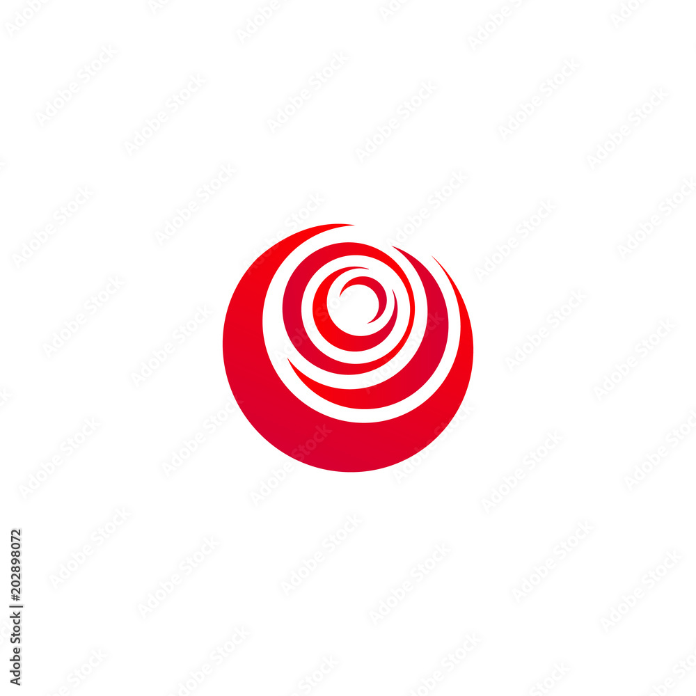 Red abstract rose, vector logo template on white background. Stylish flower illustration, circular shape, arc design element. Red abstract rose, vector logo template on white background. Stylish flower illustration, circular shape, arc design element.