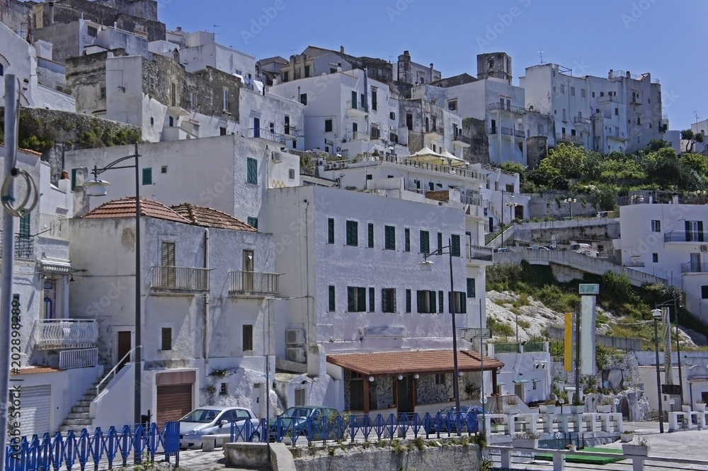 Italy, Puglia, Gargano, the old part of the village of Peschici