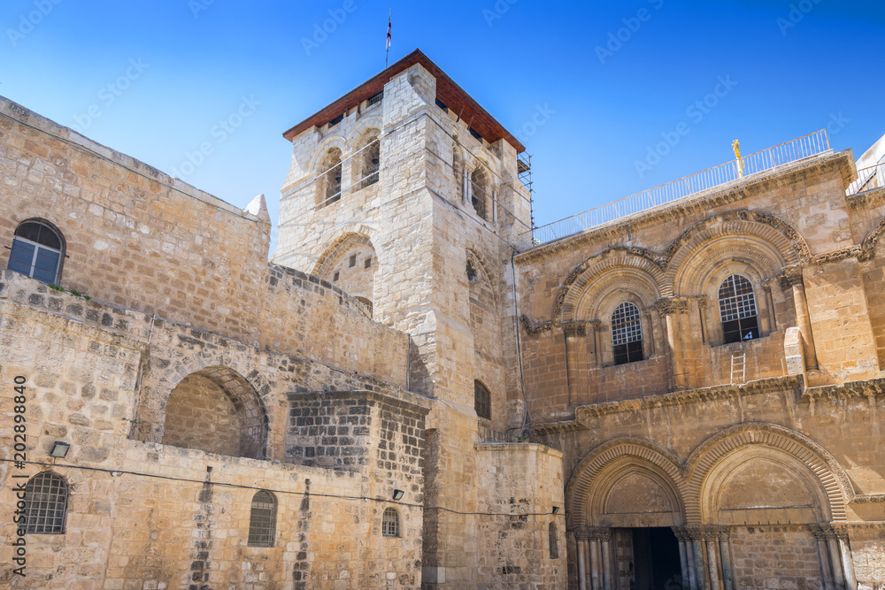 The Church of the Holy Sepulchre also called the Basilica of the Holy Sepulchre in old city Jerusalem, Israel.