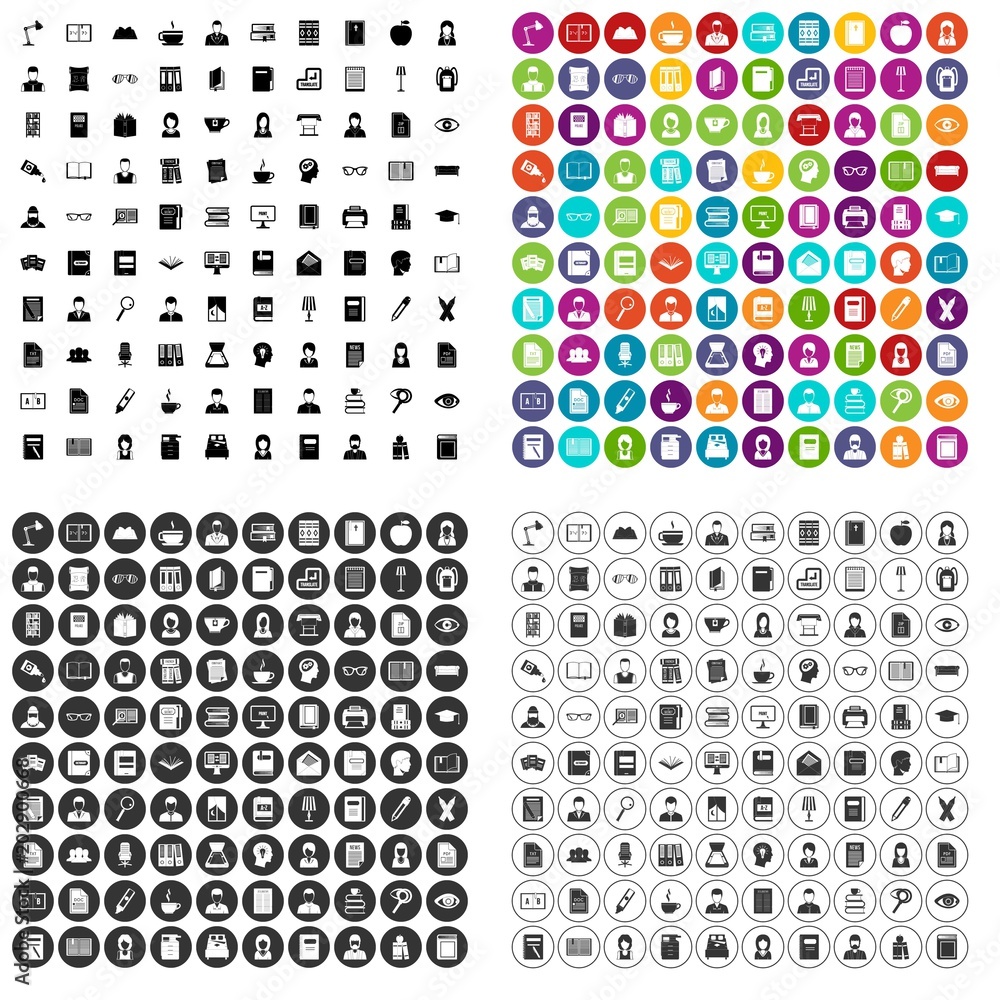 100 reader icons set vector in 4 variant for any web design isolated on white 100 reader icons set vector in 4 variant for any web design isolated on white
