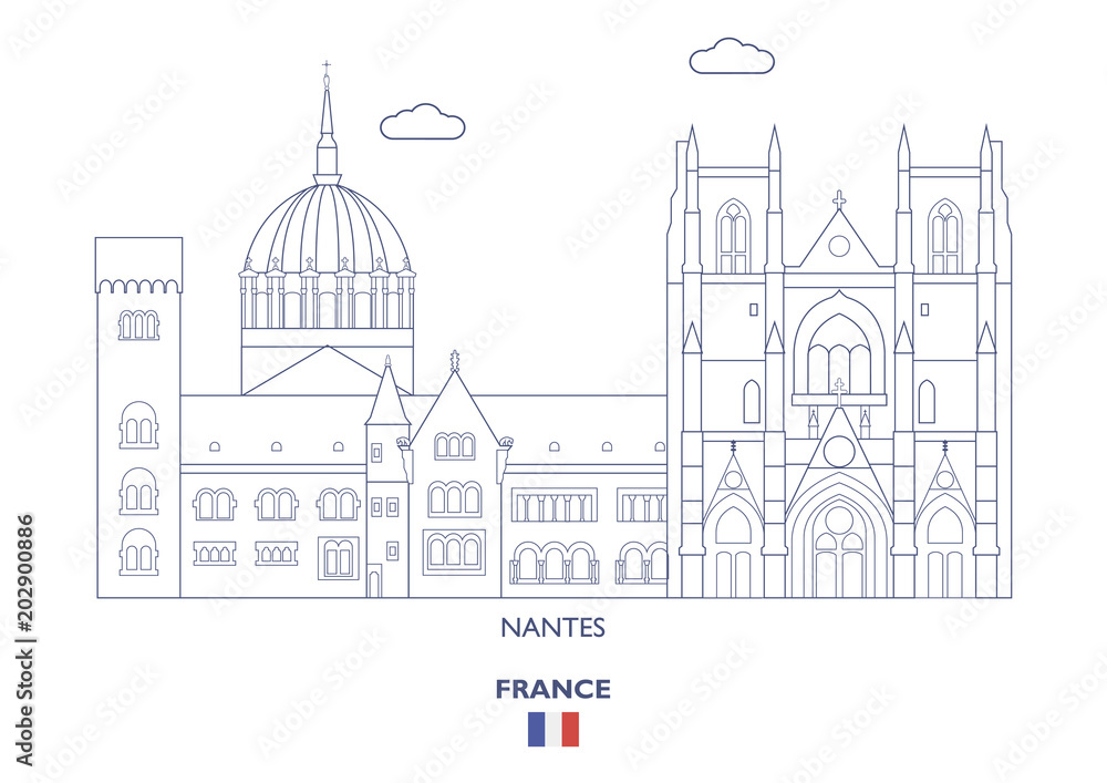 Nantes City Skyline, France