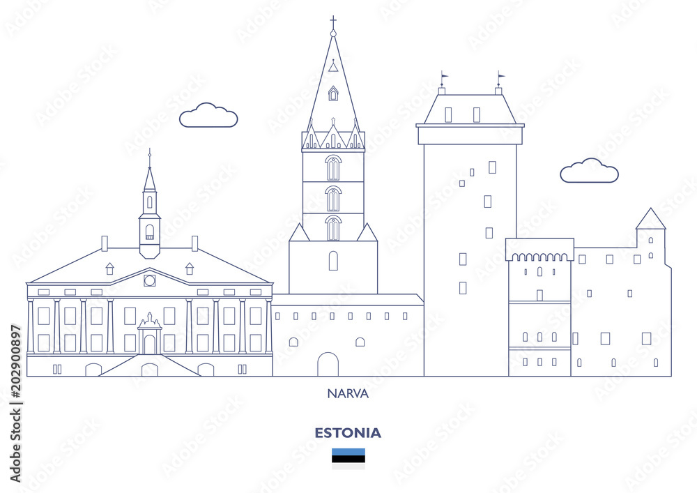 Narva City Skyline, Estonia