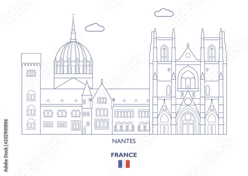 Nantes City Skyline, France