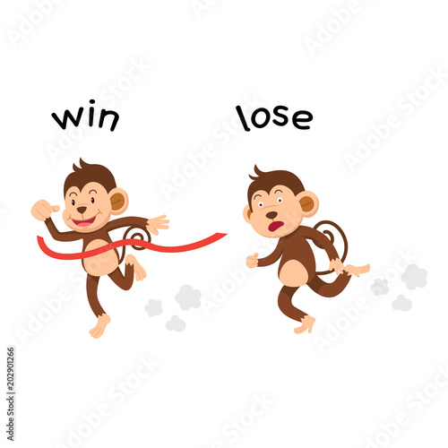 Opposite win and lose vector illustration