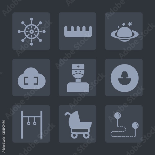 Premium set of fill icons. Such as destination, pram, sea, white, cloud, stroller, hair, baby, helm, doctor, wheel, female, planet, blue, rudder, brush, marine, athlete, avatar, sport, exercise, globe