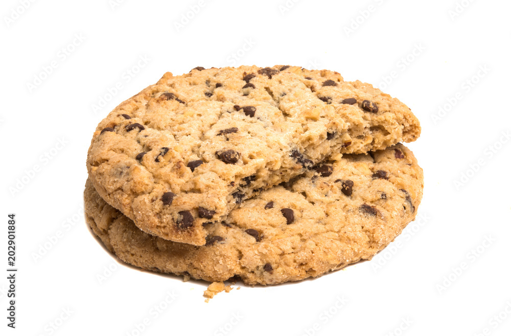 biscuits with chocolate drops isolated biscuits with chocolate drops isolated