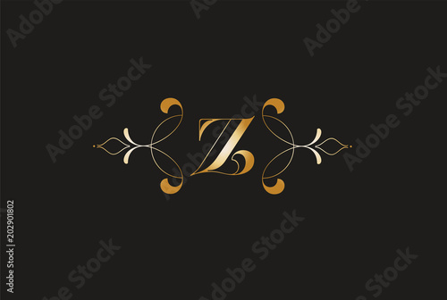 Elegant Letter Z  Golden Design.Creative Monogram Logo
